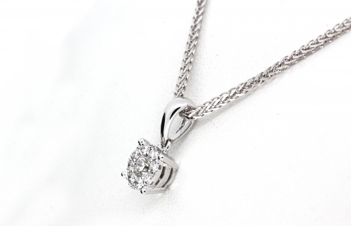 Halo Solitair Hanger Witgoud